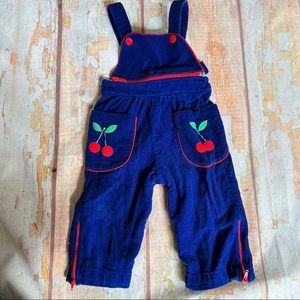 vtg Kids convertible overall / pants corduroy navy cherries 🍒 size 12M
